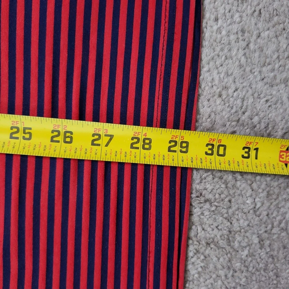 Pearly Gates Shirt Men 6 2XL Red Navy Stripe Mock Rugby Anime Stretch Cutsew - Picture 10 of 14